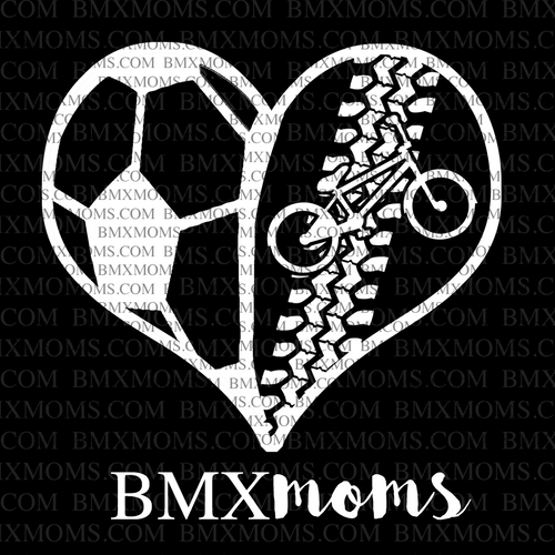 Soccer / BMX Mom Heart Car Decal