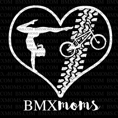Gymnastics and BMX Mom Heart Car Decal