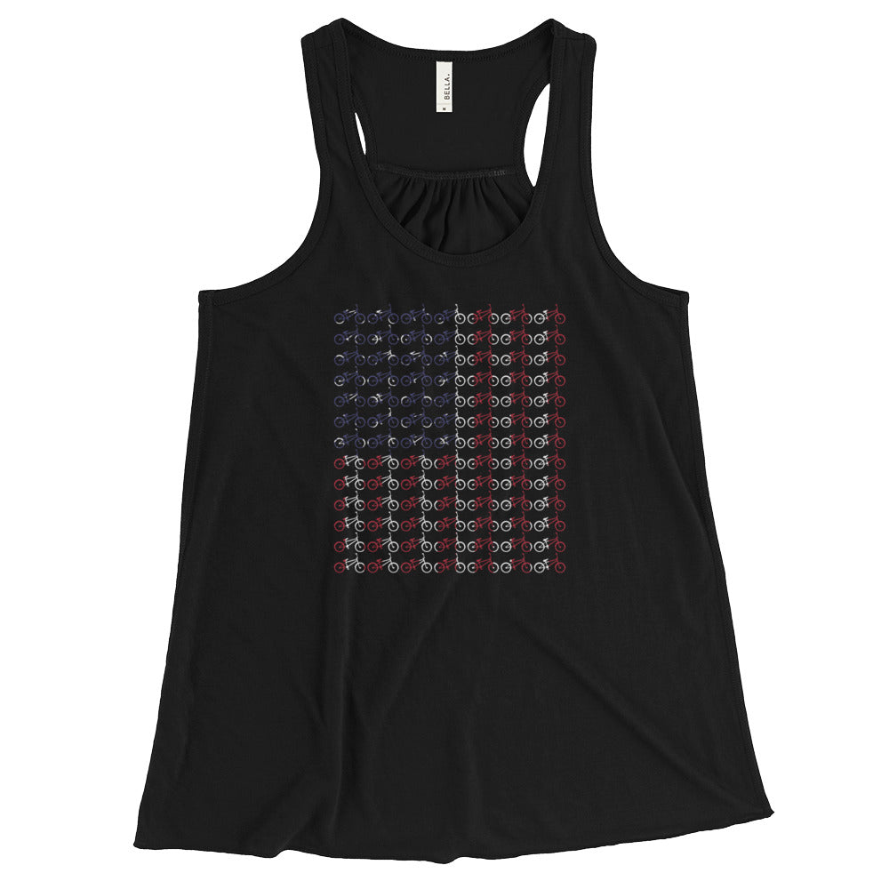 BMX American Flag Women's Flowy Racerback Tank