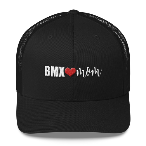 BMX Mom with Heart Trucker Cap