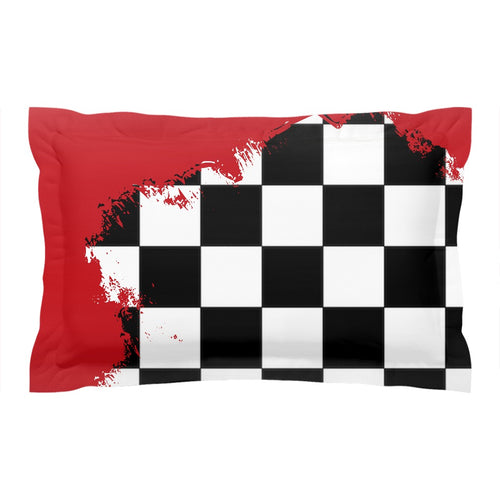 Red Race Flag BMX Pillow Sham