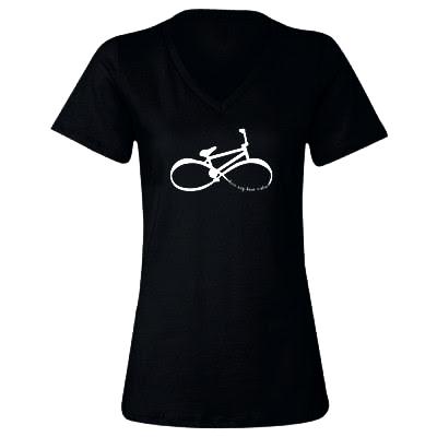 Infinity BMX Mom "love my bmx rider" Women's V-Neck T-shirt