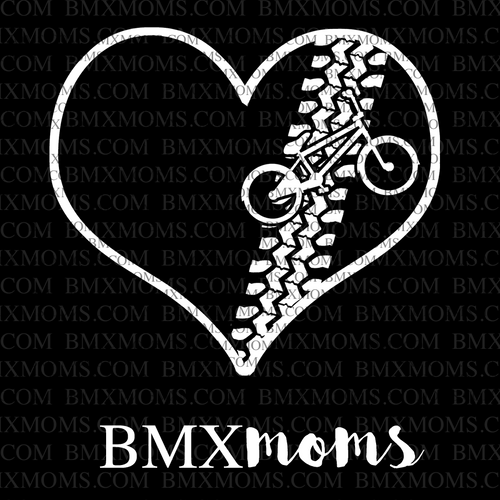 BMX Track Mom Heart Car Decal