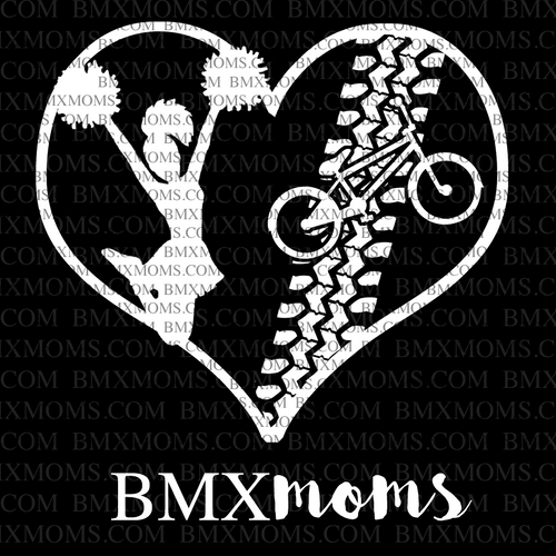 Cheer and BMX Mom Heart Car Decal