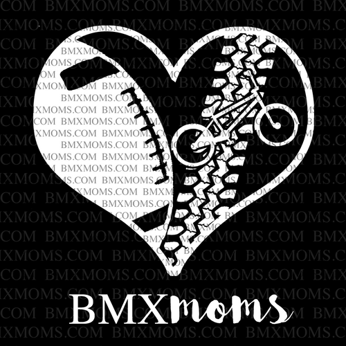 Football and BMX Mom Heart Car Decal
