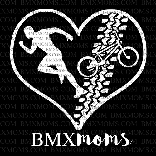 Track or Cross Country and BMX Mom Heart Car Decal